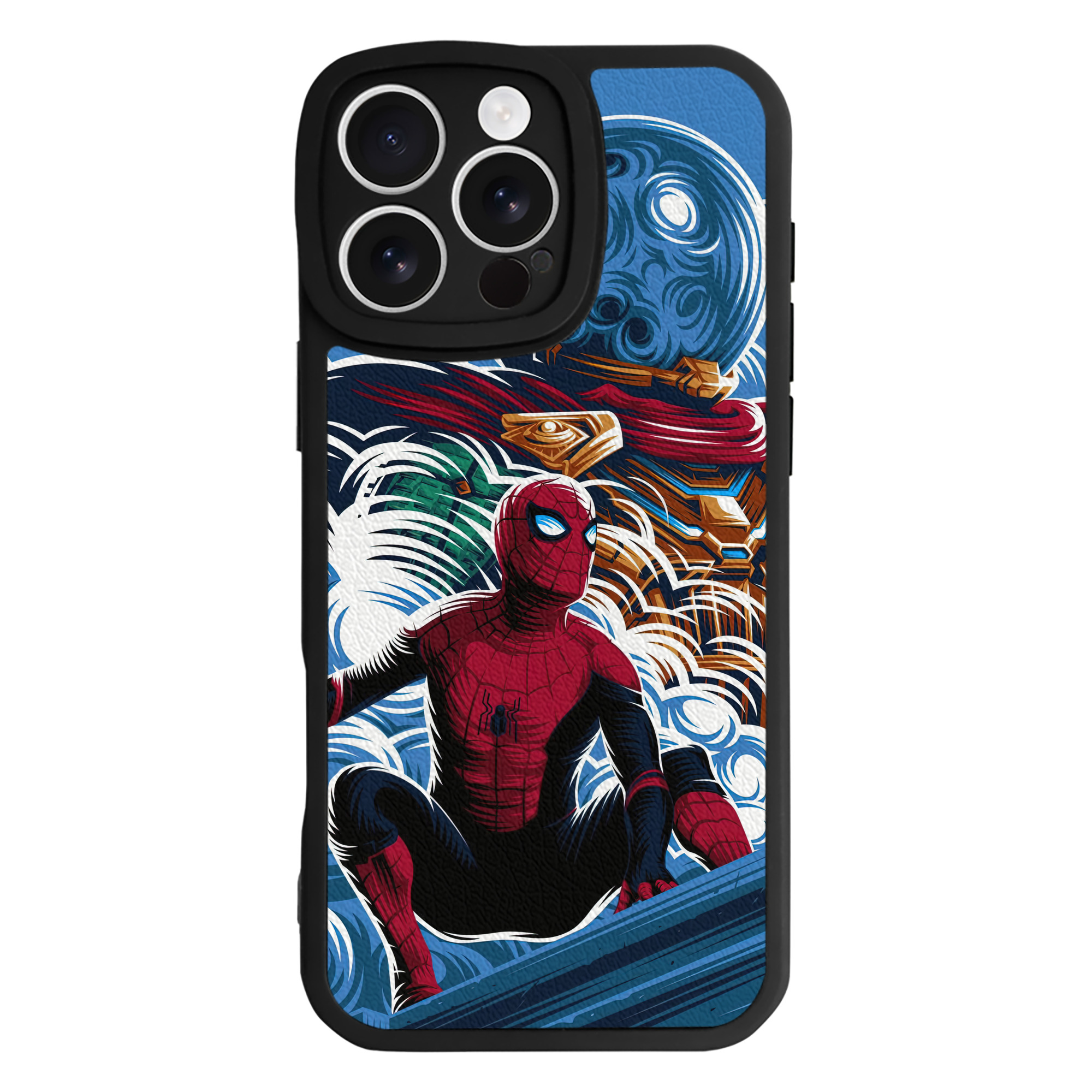 Spider Man スパイダーマン 【iPhone 16シリーズ対応】シリコンスマホケース（レザー調） 材質：シリコン